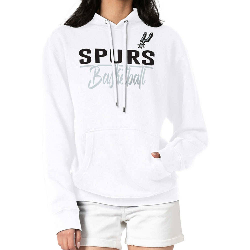 White San Antonio Spurs G-III 4Her by Carl Banks Women's Graphics Fleece Pullover Hoodie | NBA