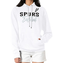 White San Antonio Spurs G-III 4Her by Carl Banks Women's Graphics Fleece Pullover Hoodie | NBA