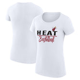 White Miami Heat G-III 4Her by Carl Banks Women's Super-Slim Fit Lightweight Team Sport V-Neck T-Shirt | NBA