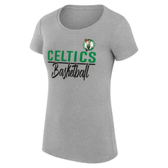 Heather Gray Boston Celtics G-III 4Her by Carl Banks Women's Super-Slim Fit Lightweight Team Sport V-Neck T-Shirt | NBA