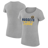 Heather Gray Denver Nuggets G-III 4Her by Carl Banks Women's Super-Slim Fit Lightweight Team Sport V-Neck T-Shirt sale | NBA
