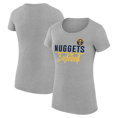 Heather Gray Denver Nuggets G-III 4Her by Carl Banks Women's Super-Slim Fit Lightweight Team Sport V-Neck T-Shirt sale | NBA
