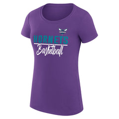 Purple Charlotte Hornets G-III 4Her by Carl Banks Women's Super-Slim Fit Lightweight Team Sport V-Neck T-Shirt | NBA