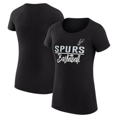 Black San Antonio Spurs G-III 4Her by Carl Banks Women's Super-Slim Fit Lightweight Team Sport V-Neck T-Shirt | NBA
