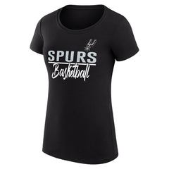 Black San Antonio Spurs G-III 4Her by Carl Banks Women's Super-Slim Fit Lightweight Team Sport V-Neck T-Shirt | NBA