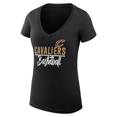 Black Cleveland Cavaliers G-III 4Her by Carl Banks Women's Super-Slim Fit Lightweight Team Sport V-Neck T-Shirt sale | NBA