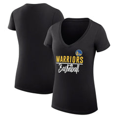 Black Golden State Warriors G-III 4Her by Carl Banks Women's Super-Slim Fit Lightweight Team Sport V-Neck T-Shirt sale | NBA