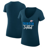 Navy Oklahoma City Thunder G-III 4Her by Carl Banks Women's Super-Slim Fit Lightweight Team Sport V-Neck T-Shirt | NBA