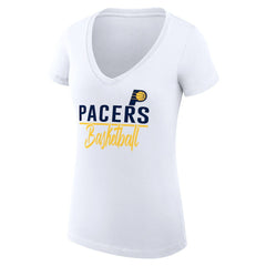 White Indiana Pacers G-III 4Her by Carl Banks Women's Super-Slim Fit Lightweight Team Sport V-Neck T-Shirt | NBA