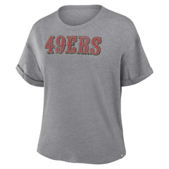 San Francisco 49ers Women's Swing Pass Tri-Blend Boxy T-Shirt | NFL Online