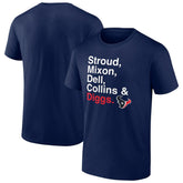 Houston Texans Stroud, Mixon, Dell, Collins & Diggs T-Shirt | NFL New
