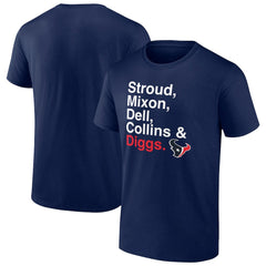 Houston Texans Stroud, Mixon, Dell, Collins & Diggs T-Shirt | NFL New