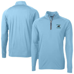 Carolina Panthers Cutter & Buck Adapt Eco Knit Stretch Recycled Raglan Quarter-Zip DryTec Top | NFL Discount