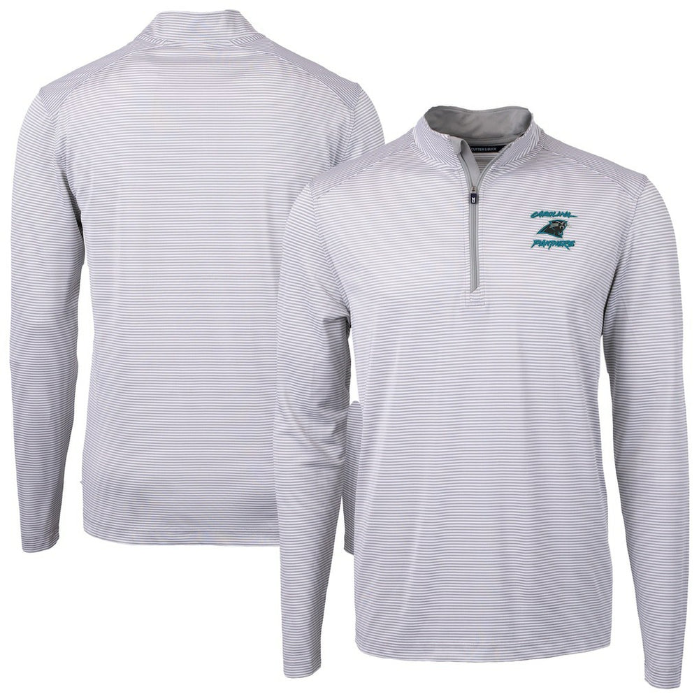 Carolina Panthers Cutter & Buck Virtue Eco Pique Micro Stripe Recycled Quarter-Zip Jacket | NFL Near me