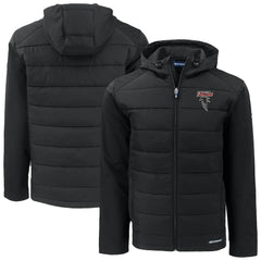 Atlanta Falcons Cutter & Buck Evoke Hybrid Eco Softshell Recycled Full-Zip Hoodie Jacket | NFL Discount