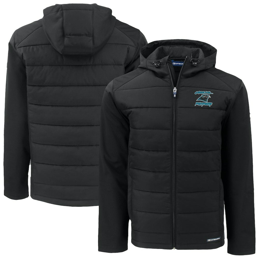 Carolina Panthers Cutter & Buck Evoke Hybrid Eco Softshell Recycled Full-Zip Hoodie Jacket | NFL Online