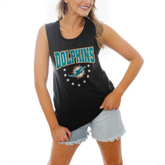 Miami Dolphins Gameday Couture Women's Baby You're A Star Racerback Scoop Neck Tapered Tank Top | NFL On sale