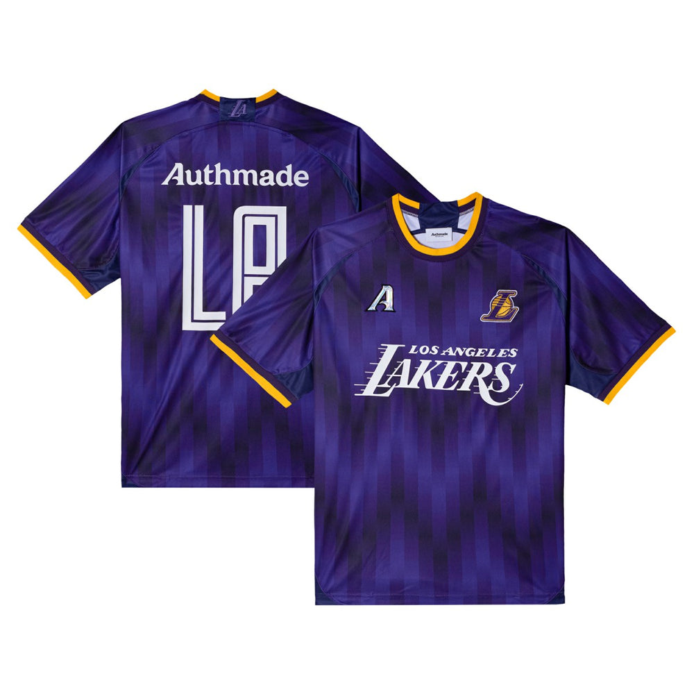 Purple Los Angeles Lakers Authmade x NBA Soccer Kit Fashion Jersey | NBA