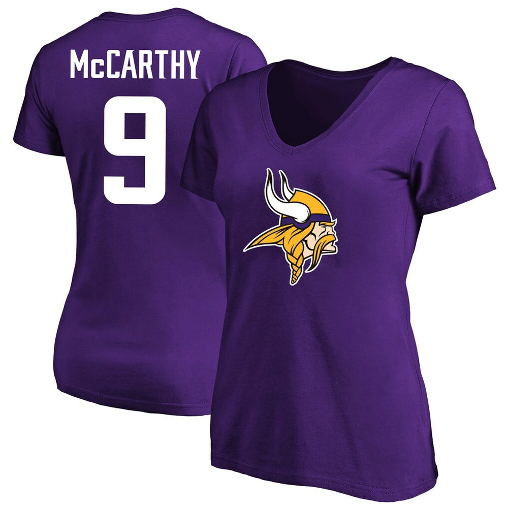 Minnesota Vikings J.J. McCarthy Women's Plus Size Fair Catch Name & Number Scoop Neck T-Shirt | NFL Online