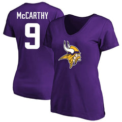 Minnesota Vikings J.J. McCarthy Women's Plus Size Fair Catch Name & Number Scoop Neck T-Shirt | NFL Online