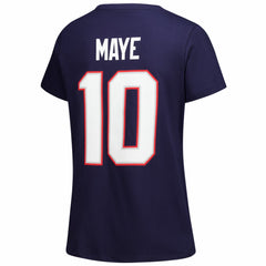 New England Patriots Drake Maye Women's Plus Size Name & Number V-Neck T-Shirt | NFL Discount