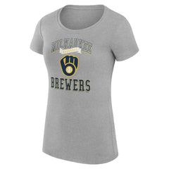 Milwaukee Brewers G-III 4Her by Carl Banks Women's Super-Slim Fit Lightweight Team Logo Graphic T-Shirt - MLB T-shirts