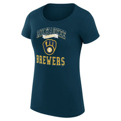 Milwaukee Brewers G-III 4Her by Carl Banks Women's Super-Slim Fit Lightweight Team Logo Graphic T-Shirt - MLB T-shirts