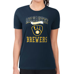 Milwaukee Brewers G-III 4Her by Carl Banks Women's Super-Slim Fit Lightweight Team Logo Graphic T-Shirt - MLB T-shirts