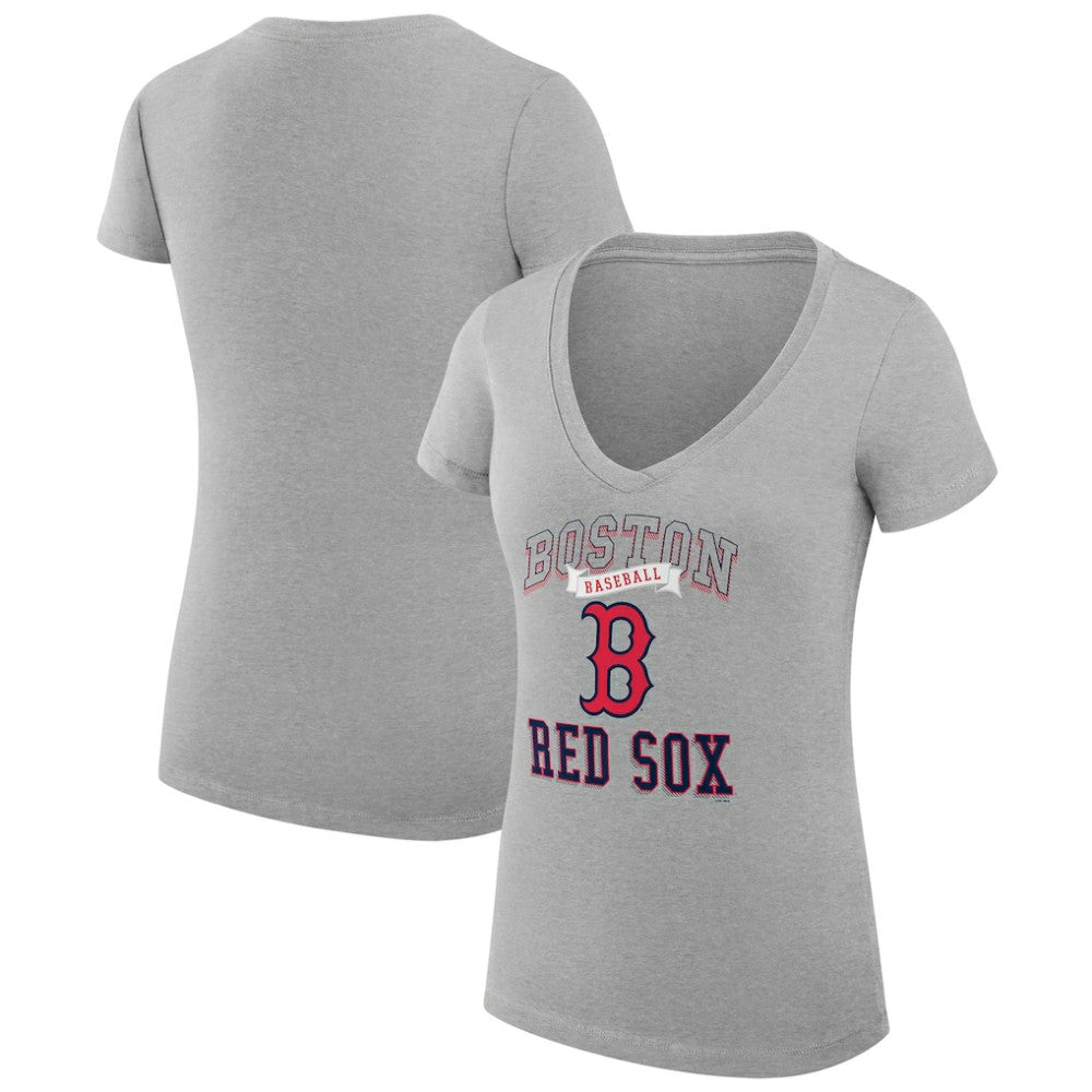 Boston Red Sox G-III 4Her by Carl Banks Women's Super-Slim Fit Lightweight Team Logo Graphic V-Neck T-Shirt - MLB T-shirts
