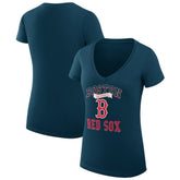 Boston Red Sox G-III 4Her by Carl Banks Women's Super-Slim Fit Lightweight Team Logo Graphic V-Neck T-Shirt - MLB T-shirts