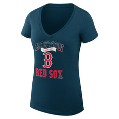 Boston Red Sox G-III 4Her by Carl Banks Women's Super-Slim Fit Lightweight Team Logo Graphic V-Neck T-Shirt - MLB T-shirts