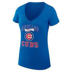Chicago Cubs G-III 4Her by Carl Banks Women's Super-Slim Fit Lightweight Team Logo Graphic V-Neck T-Shirt - MLB T-shirts