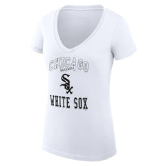 Chicago White Sox G-III 4Her by Carl Banks Women's Super-Slim Fit Lightweight Team Logo Graphic V-Neck T-Shirt - MLB T-shirts
