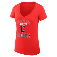 Cleveland Guardians G-III 4Her by Carl Banks Women's Super-Slim Fit Lightweight Team Logo Graphic V-Neck T-Shirt - MLB T-shirts