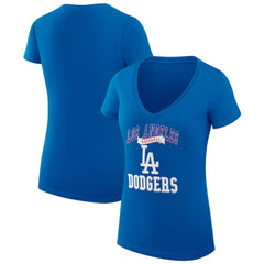 Los Angeles Dodgers G-III 4Her by Carl Banks Women's Super-Slim Fit Lightweight Team Logo Graphic V-Neck T-Shirt - MLB T-shirts
