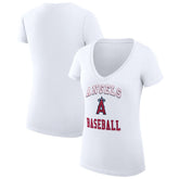Los Angeles Angels G-III 4Her by Carl Banks Women's Super-Slim Fit Lightweight Team Logo Graphic V-Neck T-Shirt - MLB T-shirts