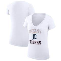 Detroit Tigers G-III 4Her by Carl Banks Women's Super-Slim Fit Lightweight Team Logo Graphic V-Neck T-Shirt - MLB T-shirts