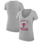 Philadelphia Phillies G-III 4Her by Carl Banks Women's Super-Slim Fit Lightweight Team Logo Graphic V-Neck T-Shirt - MLB T-shirts