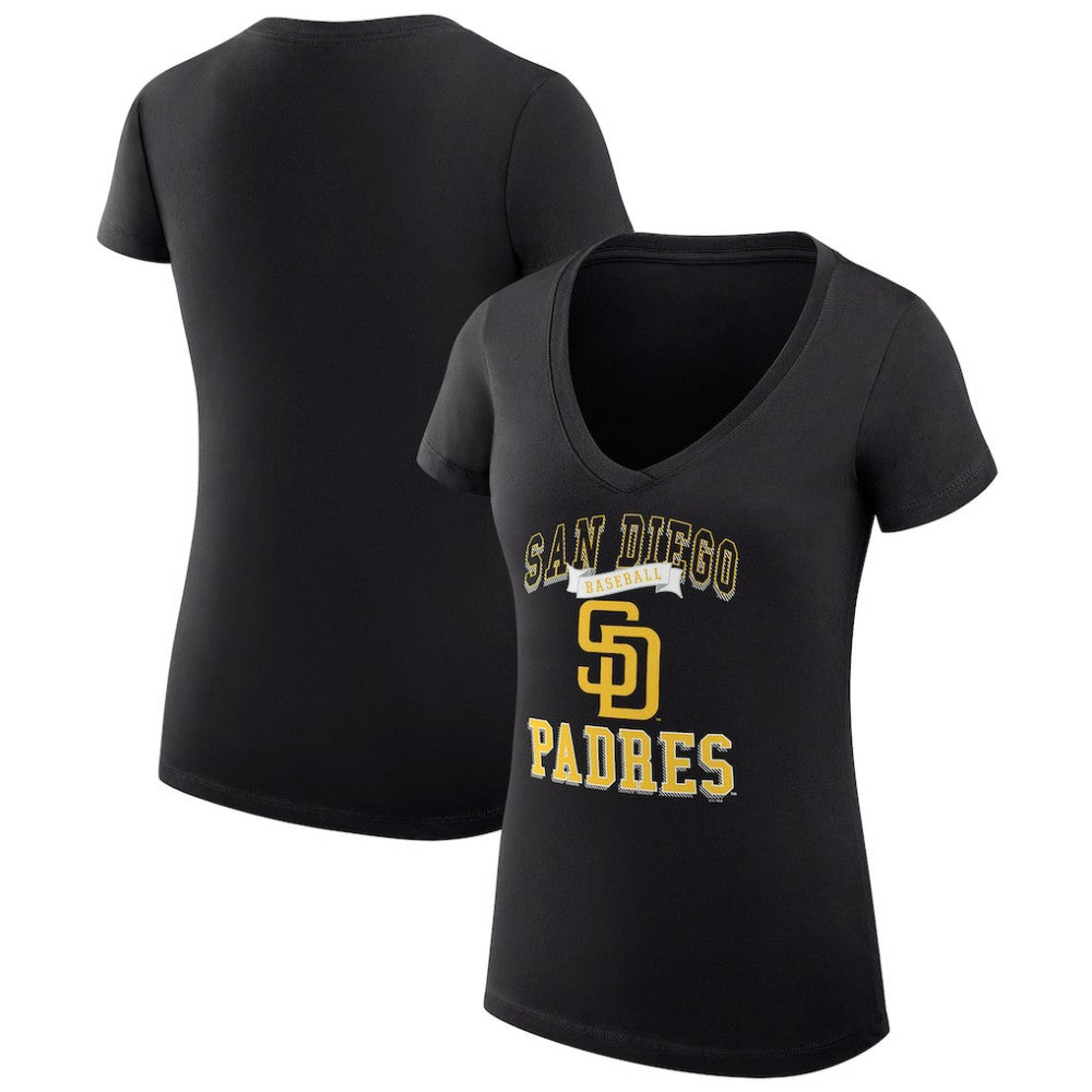San Diego Padres G-III 4Her by Carl Banks Women's Super-Slim Fit Lightweight Team Logo Graphic V-Neck T-Shirt - MLB T-shirts