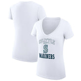 Seattle Mariners G-III 4Her by Carl Banks Women's Super-Slim Fit Lightweight Team Logo Graphic V-Neck T-Shirt - MLB T-shirts