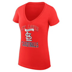 St. Louis Cardinals G-III 4Her by Carl Banks Women's Super-Slim Fit Lightweight Team Logo Graphic V-Neck T-Shirt - MLB T-shirts