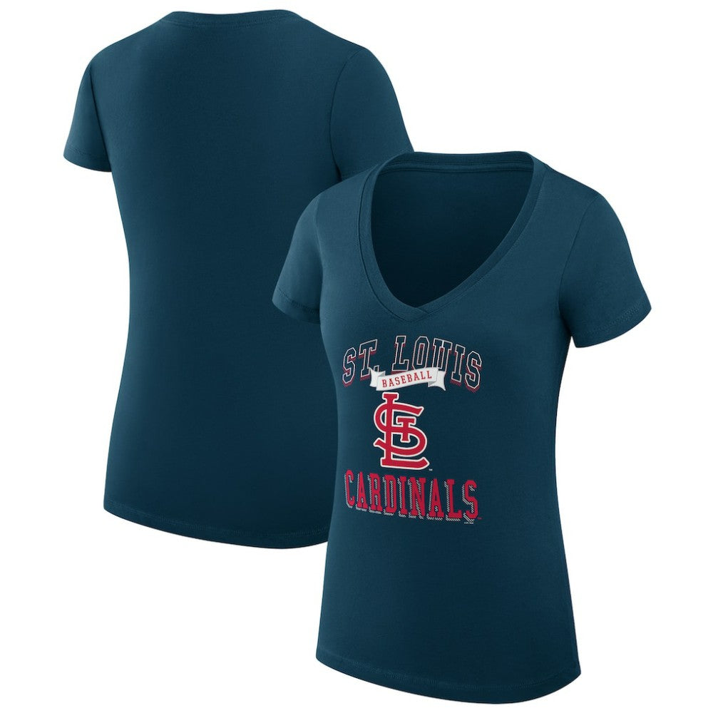 St. Louis Cardinals G-III 4Her by Carl Banks Women's Super-Slim Fit Lightweight Team Logo Graphic V-Neck T-Shirt - MLB T-shirts