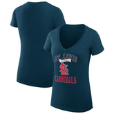 St. Louis Cardinals G-III 4Her by Carl Banks Women's Super-Slim Fit Lightweight Team Logo Graphic V-Neck T-Shirt - MLB T-shirts