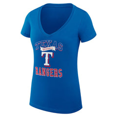 Texas Rangers G-III 4Her by Carl Banks Women's Super-Slim Fit Lightweight Team Logo Graphic V-Neck T-Shirt - MLB T-shirts