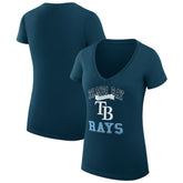Tampa Bay Rays G-III 4Her by Carl Banks Women's Super-Slim Fit Lightweight Team Logo Graphic V-Neck T-Shirt - MLB T-shirts