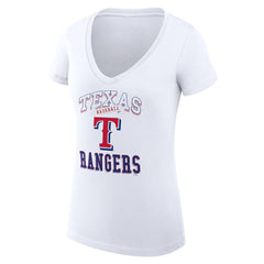 Texas Rangers G-III 4Her by Carl Banks Women's Super-Slim Fit Lightweight Team Logo Graphic V-Neck T-Shirt - MLB T-shirts