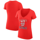Washington Nationals G-III 4Her by Carl Banks Women's Super-Slim Fit Lightweight Team Logo Graphic V-Neck T-Shirt - MLB T-shirts