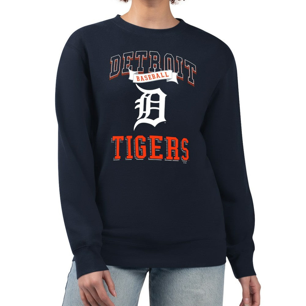 Detroit Tigers G-III 4Her by Carl Banks Women's Team Logo Graphic Tri-Blend Fleece Pullover Sweatshirt - MLB Pullover
