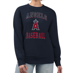 Los Angeles Angels G-III 4Her by Carl Banks Women's Team Logo Graphic Tri-Blend Fleece Pullover Sweatshirt - MLB Pullover