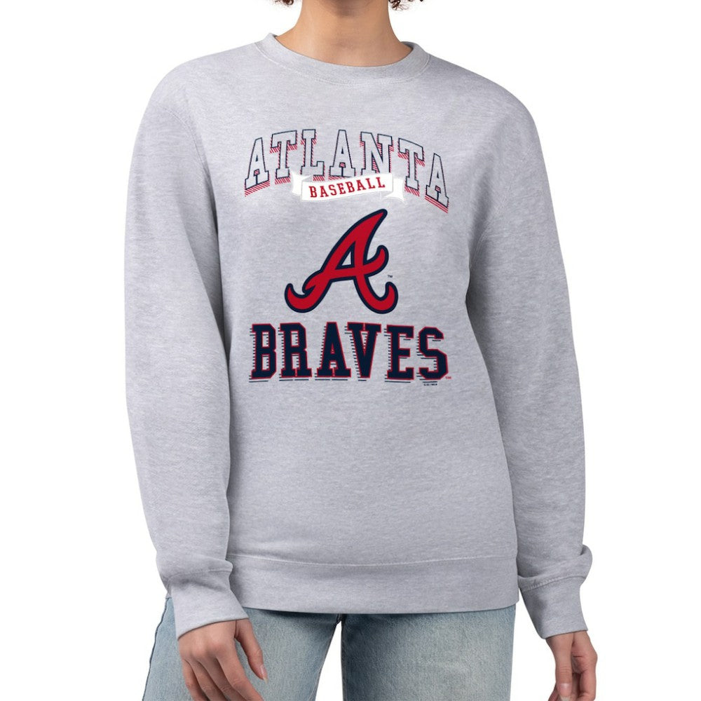 Atlanta Braves G-III 4Her by Carl Banks Women's Team Logo Graphic Tri-Blend Fleece Pullover Sweatshirt - MLB Pullover